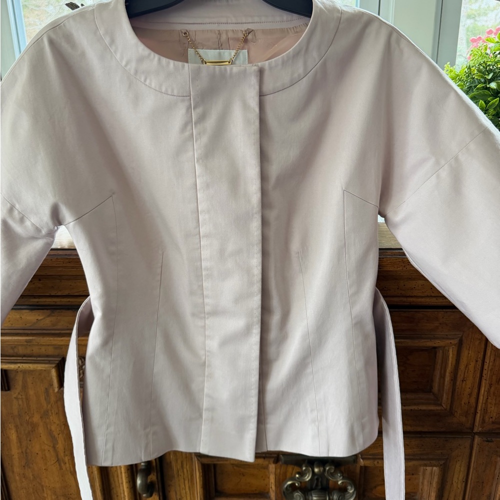 LK Bennett Pale Blush Round-Neck Jacket